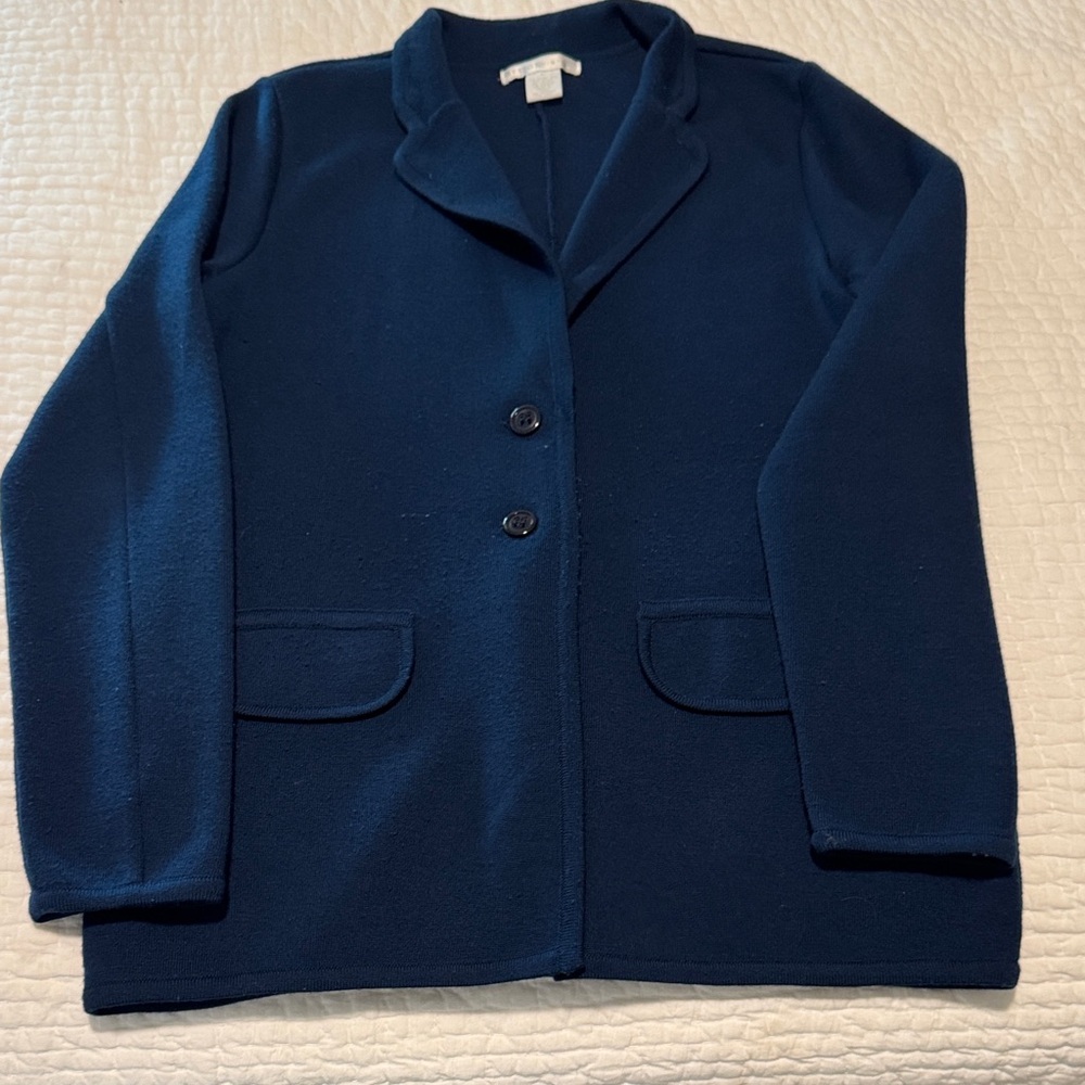 Design History Dark Blue Knit Blazer/Sweater